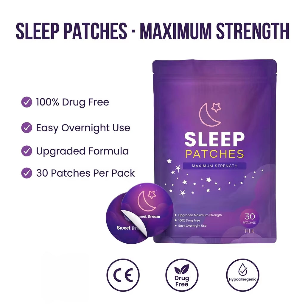 HLK Natural Lavender Chamomile Lemon Essential Oil Sleep Patch Melatonin-Free 72H CE Certified for Deep Sleep Relaxing Night