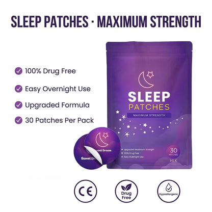 HLK Natural Lavender Chamomile Lemon Essential Oil Sleep Patch Melatonin-Free 72H CE Certified for Deep Sleep Relaxing Night