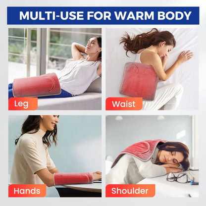 Electric Foot Warmer Pad, 9 Heat Levels 4 Timer Settings, Soft Washable Foldable Heating Mat for under Desk Office Home Winter