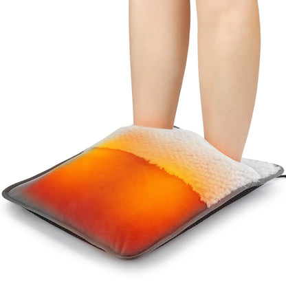 Electric Foot Warmer Pad, 9 Heat Levels 4 Timer Settings, Soft Washable Foldable Heating Mat for under Desk Office Home Winter