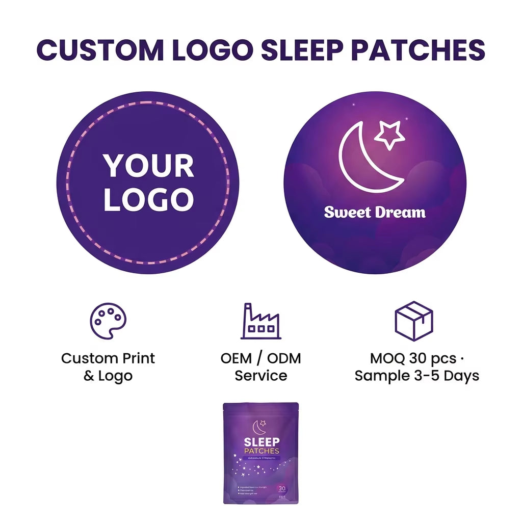 HLK Natural Lavender Chamomile Lemon Essential Oil Sleep Patch Melatonin-Free 72H CE Certified for Deep Sleep Relaxing Night