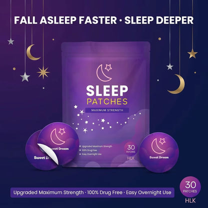 HLK Natural Lavender Chamomile Lemon Essential Oil Sleep Patch Melatonin-Free 72H CE Certified for Deep Sleep Relaxing Night